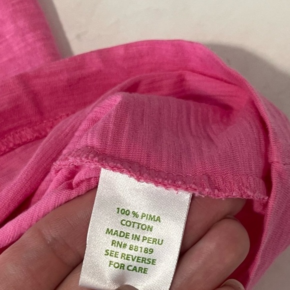 Lilly Pulitzer Hot Pink Asymmetric Ruffle Shoulder Top Size XS - Picture 5 of 6